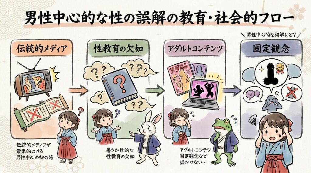 メディアから性教育への影響フロー
