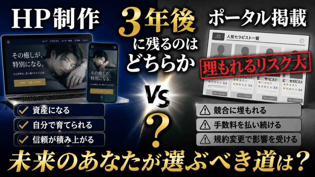 女風のHP制作とポータル掲載三年後に残るのはどちらか